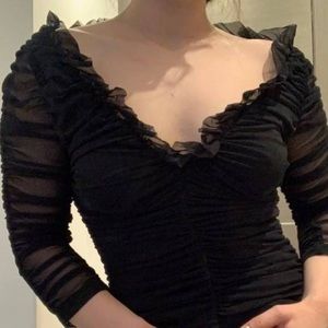 Black almost off shoulder top